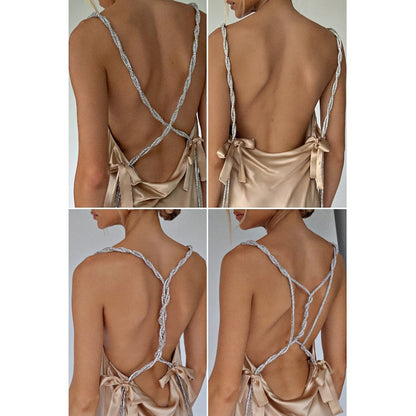 Damen Satin-Nachtkleid mit feinen Trägern und eleganter Passform Stalluxe