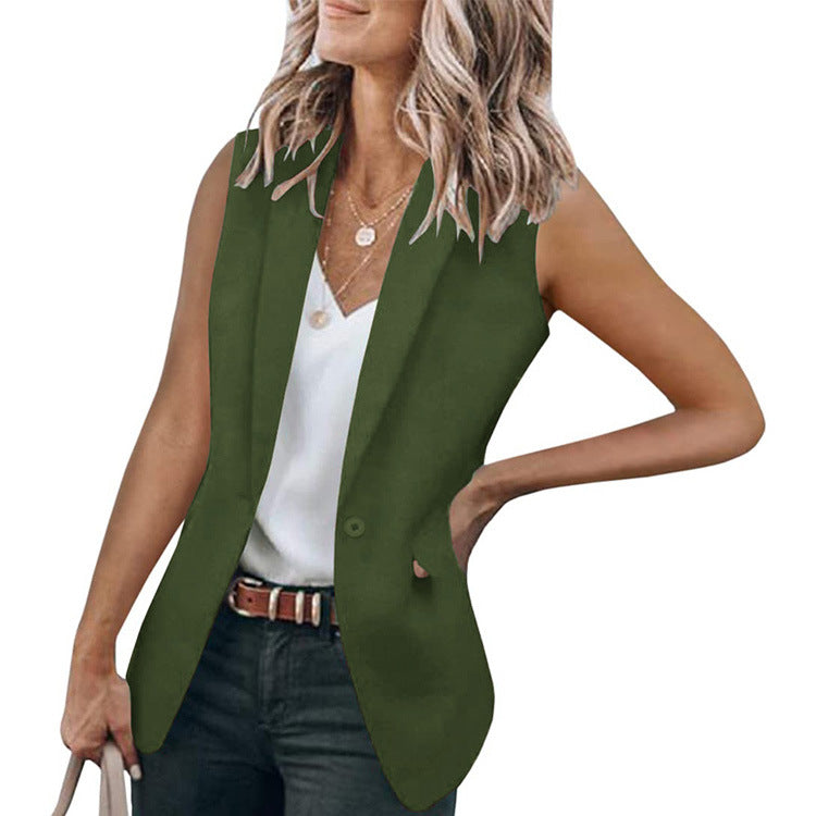 Damen Ärmelloser Blazer im modernen Schnitt mit tiefen Taschen Stalluxe