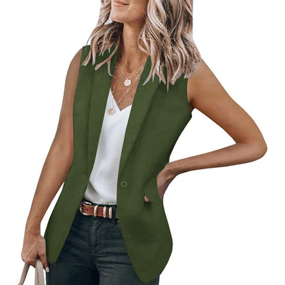 Damen Ärmelloser Blazer im modernen Schnitt mit tiefen Taschen Stalluxe