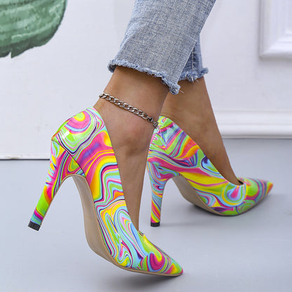 Damen High Heels mit buntem Marmor-Design und elegantem Stiletto Stalluxe