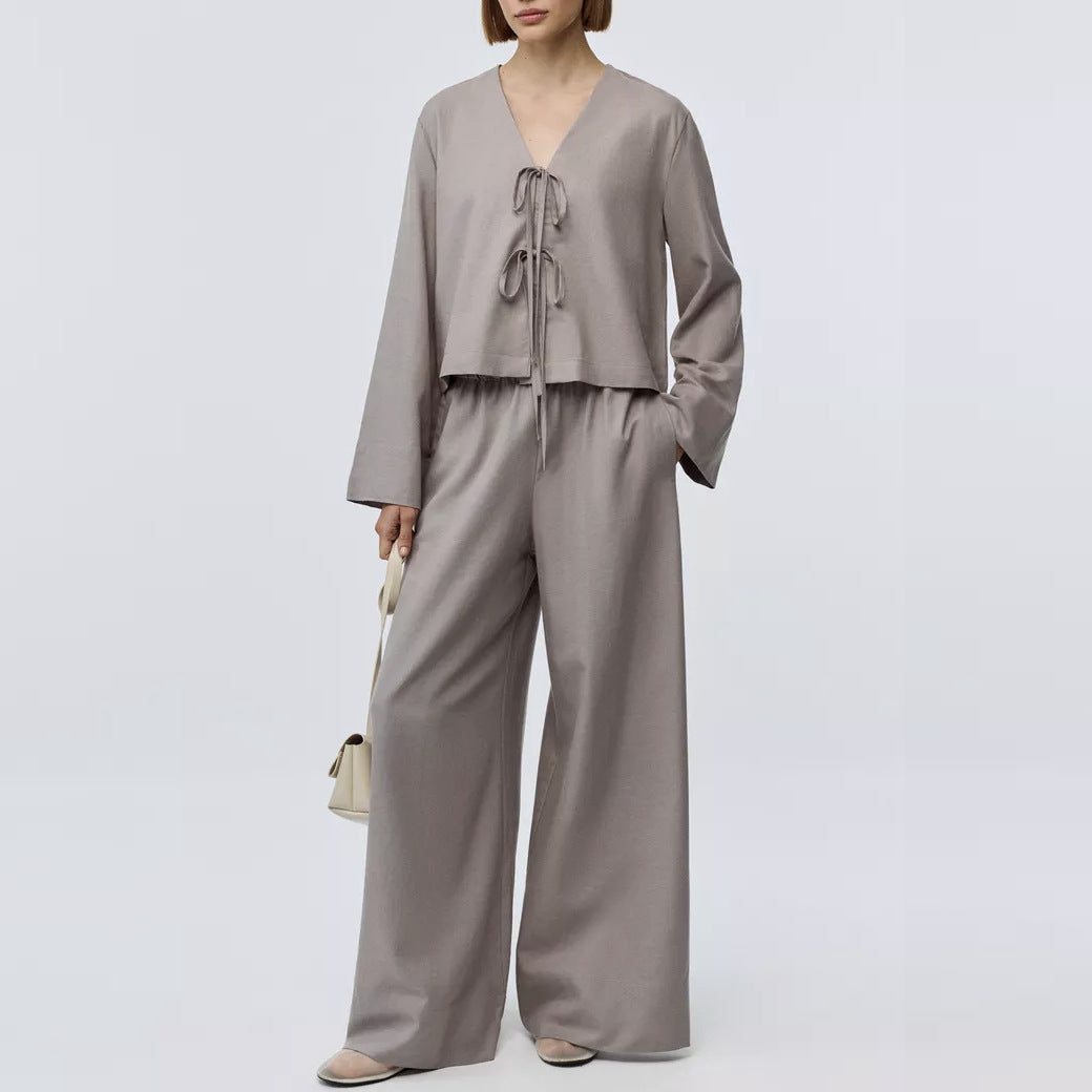 Damen Luftiges Zweiteiler-Set mit weitem Schnitt und Kordelzug Stalluxe