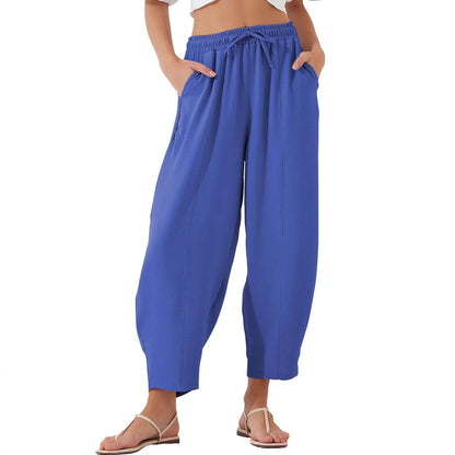 Damen Bequeme und luftige Freizeithose mit elastischem Bund und Seitentaschen Stalluxe