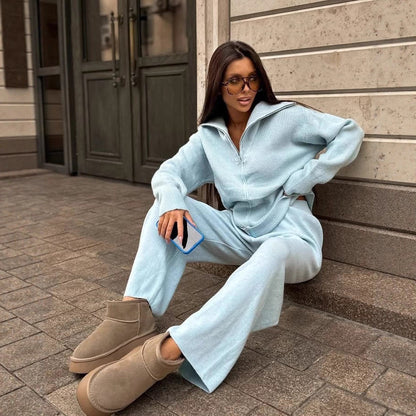 Damen modischer Reißverschluss-Sweater im Rippdesign mit lässigem Schnitt Stalluxe