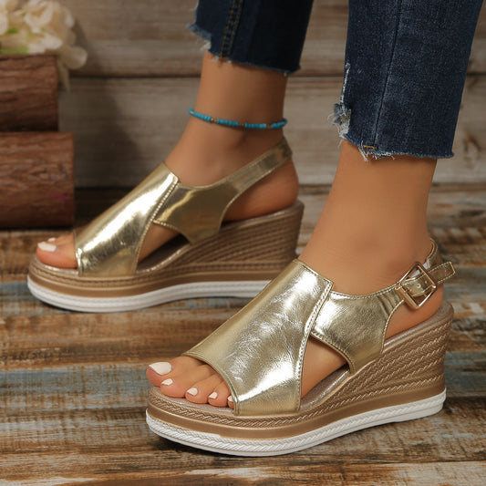 Damen Wedge-Sandalen mit elegantem Riemen-Design und komfortablem Fußbett Stalluxe