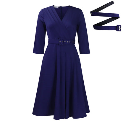 Damen Wickelkleid mit eleganter Taillierung und schickem Gürtel Stalluxe