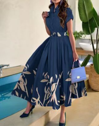 Damen Maxi-Kleid mit floralen Mustern und tailliertem Schnitt Stalluxe
