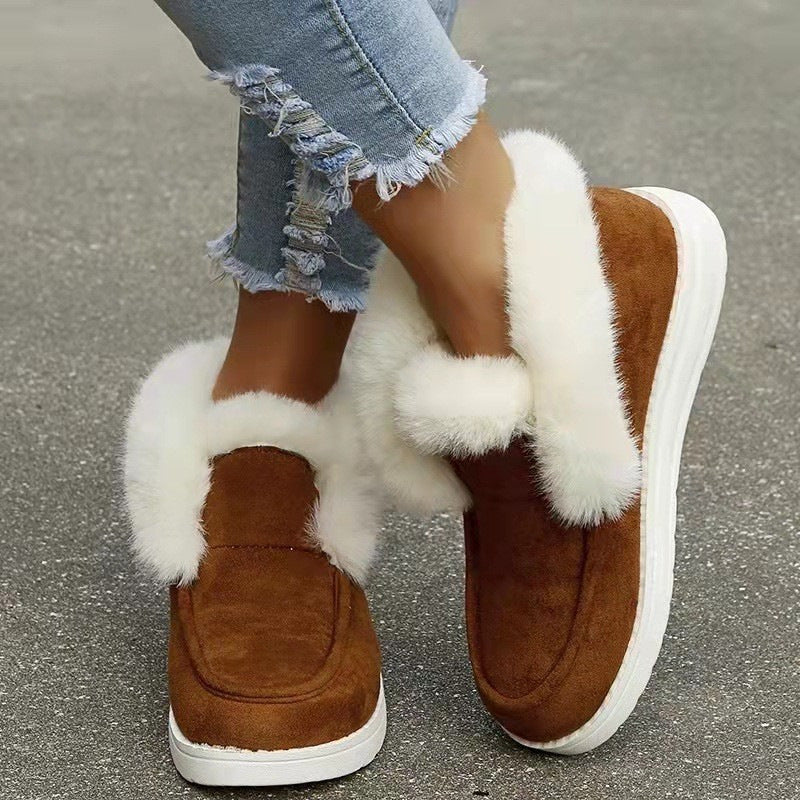 Damen Warmfutter Slip-On Sneakers mit eleganter Fellapplikation Stalluxe