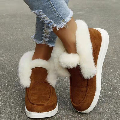 Damen Warmfutter Slip-On Sneakers mit eleganter Fellapplikation Stalluxe