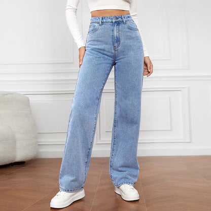 Damen Weit geschnittene Jeans mit hohem Bund und stylischem Schnitt Stalluxe