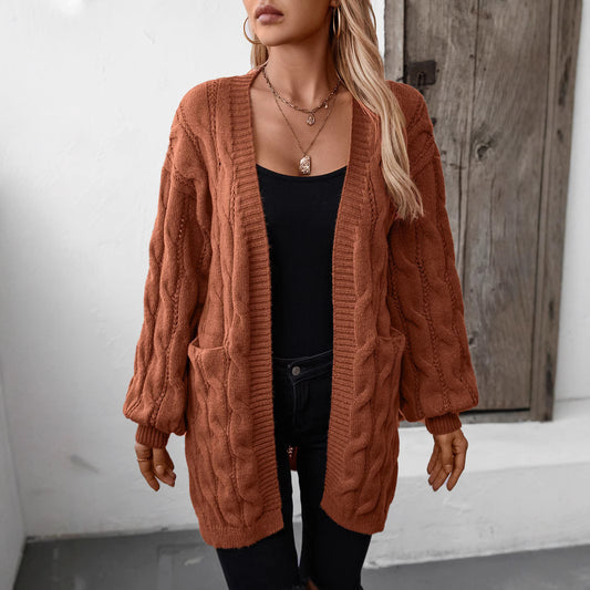 Damen Strickjacke mit V-Ausschnitt und praktischen Taschen Stalluxe