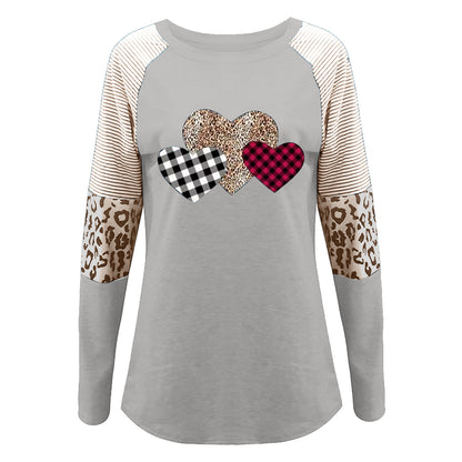 Damen Lässiges Langarmshirt mit Herzmuster und strukturiertem Design Stalluxe