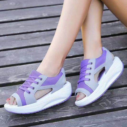 Damen Bequeme und stylische Sandalen mit Keilabsatz Stalluxe