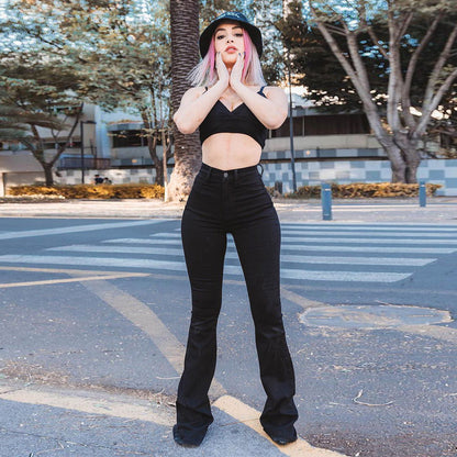 Damen figurbetonendes Oberteil mit hohen Kragen Stalluxe