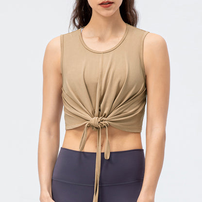 Damen Sport Crop-Top mit Knoten-Detail und atmungsaktiven Eigenschaften Stalluxe