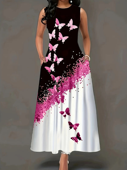 Damen Maxikleid mit floralem Motiv und praktischen Taschen Stalluxe
