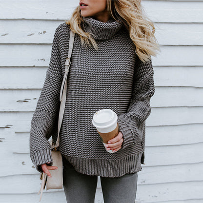 Damen Grobstrickpullover mit hohem Kragen und lässiger Passform Stalluxe