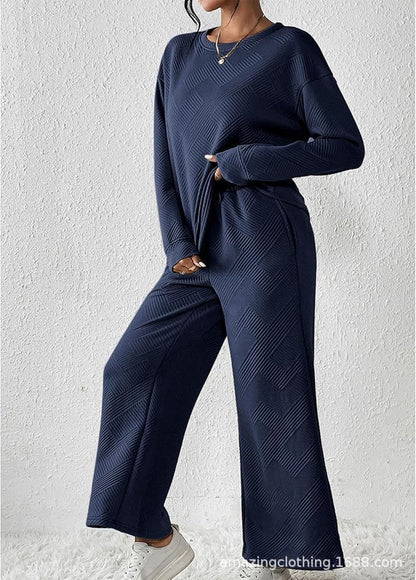 Damen Freizeitanzug mit elastischem Bund und geometrischem Muster Stalluxe