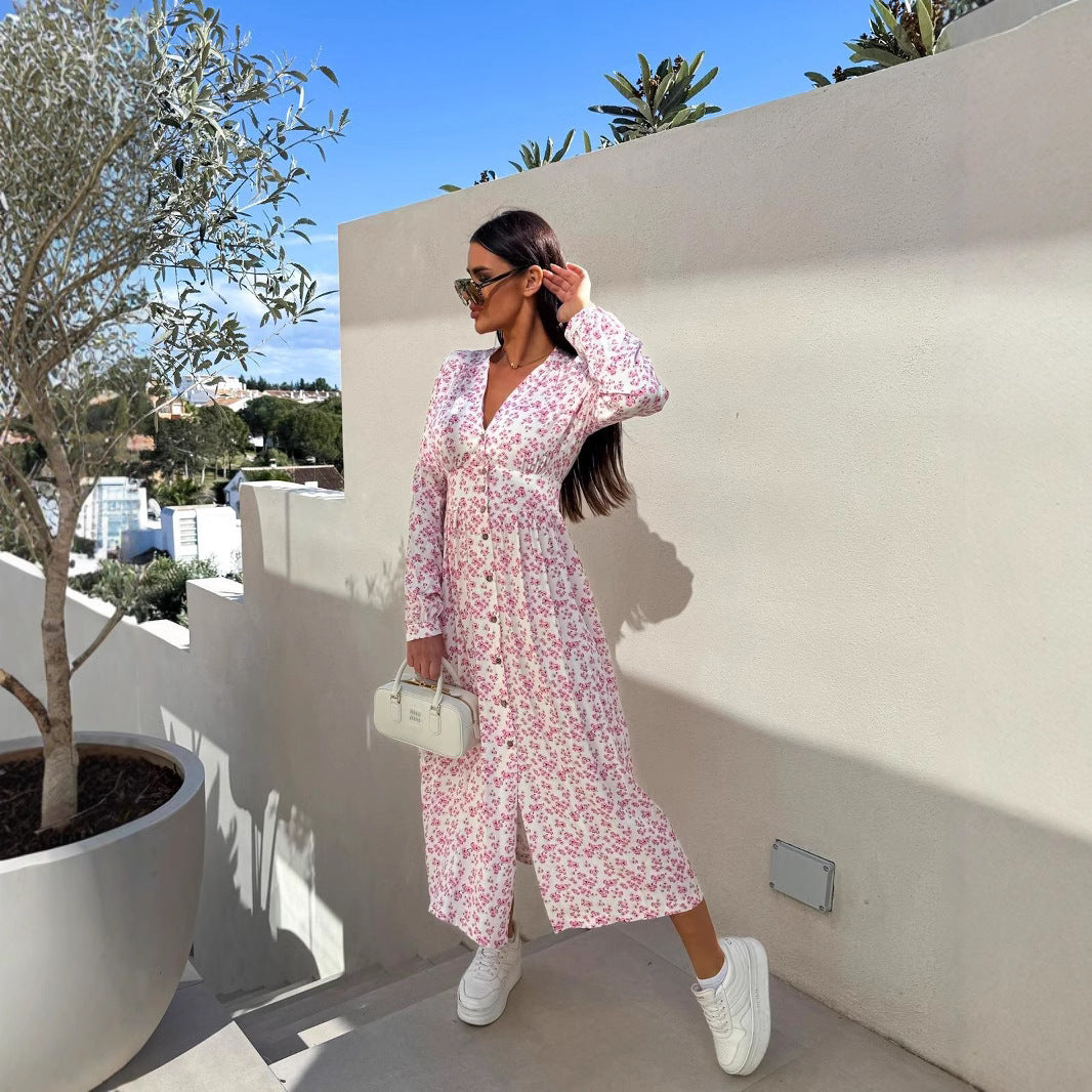 Damen Maxikleid mit floralem Muster Stalluxe