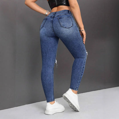 Damen Slim-Fit Ripped Jeans Stalluxe