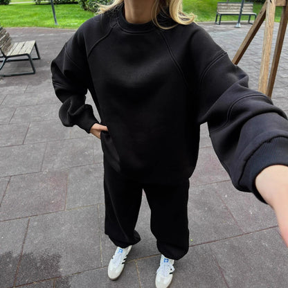 Damen gemütlicher Oversize Hoodie und Sweatpants Set Stalluxe