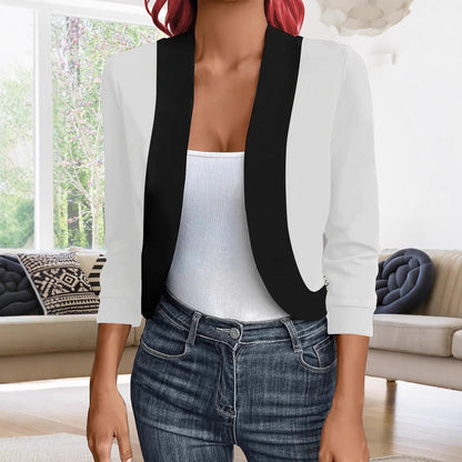 Damen eleganter Blazer mit kontrastierenden Einsätzen Stalluxe