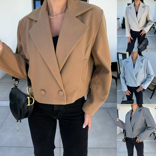 Damen Modischer Oversized-Blazer im klassischen Streifenmuster Stalluxe