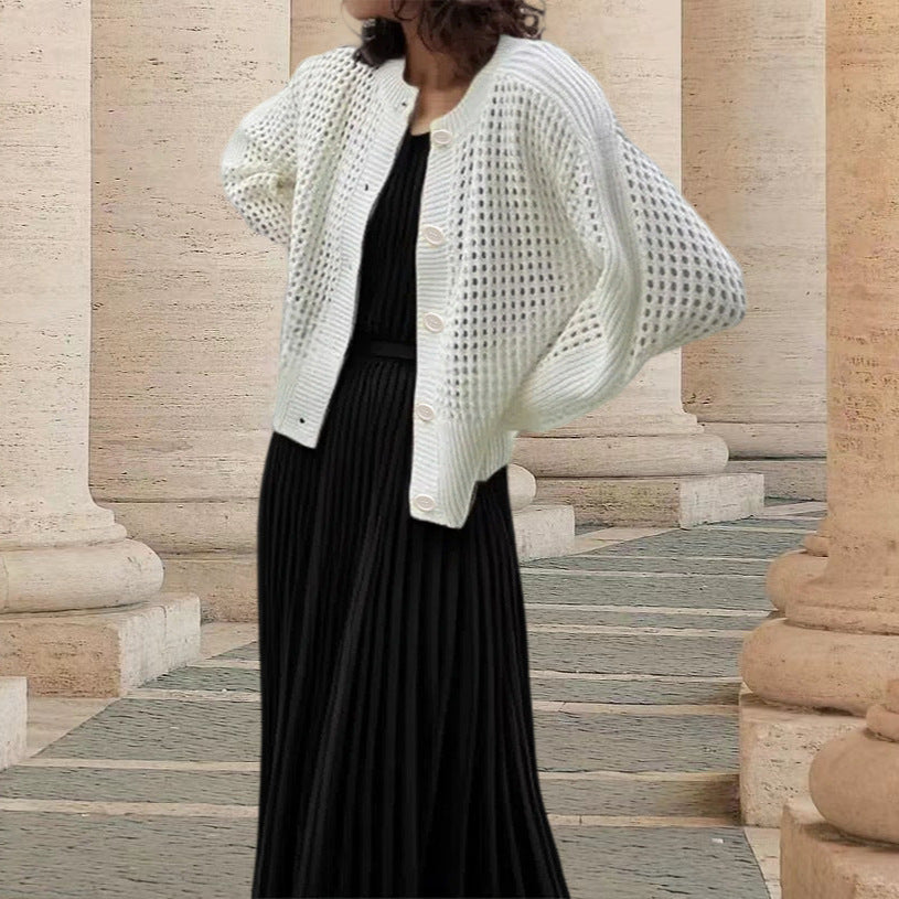 Damen Strickjacke mit luftiger Netzstruktur Stalluxe