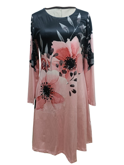 Damen A-Linien Kleid mit zartem floralem Muster Stalluxe