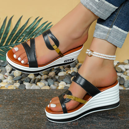 Damen Wedge-Sandalen mit elegantem Riemen-Design und komfortabler Sohle Stalluxe
