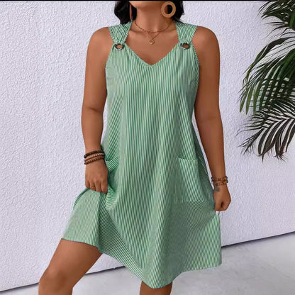 Damen Freizeitkleid mit schmalen Trägern und praktischen Taschen Stalluxe