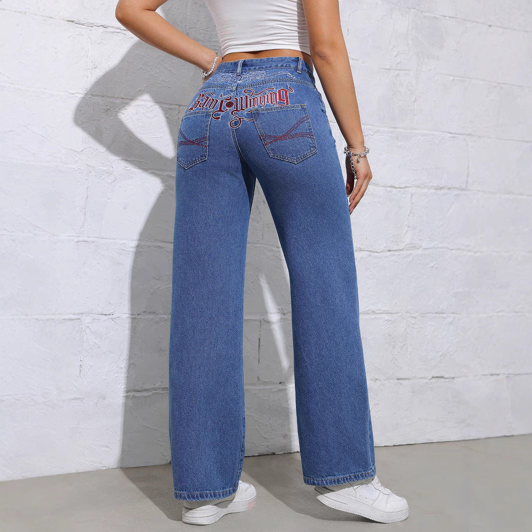 Damen Weite High-Waist Jeans im Casual-Look Stalluxe