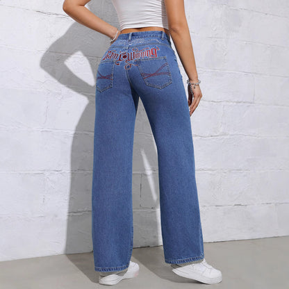 Damen Weite High-Waist Jeans im Casual-Look Stalluxe