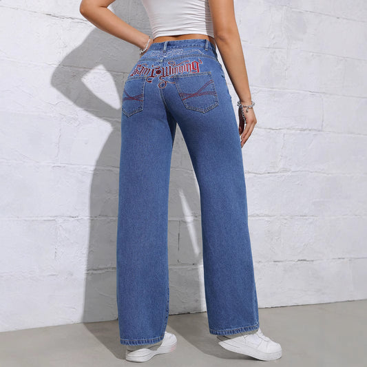 Damen Weite High-Waist Jeans im Casual-Look Stalluxe