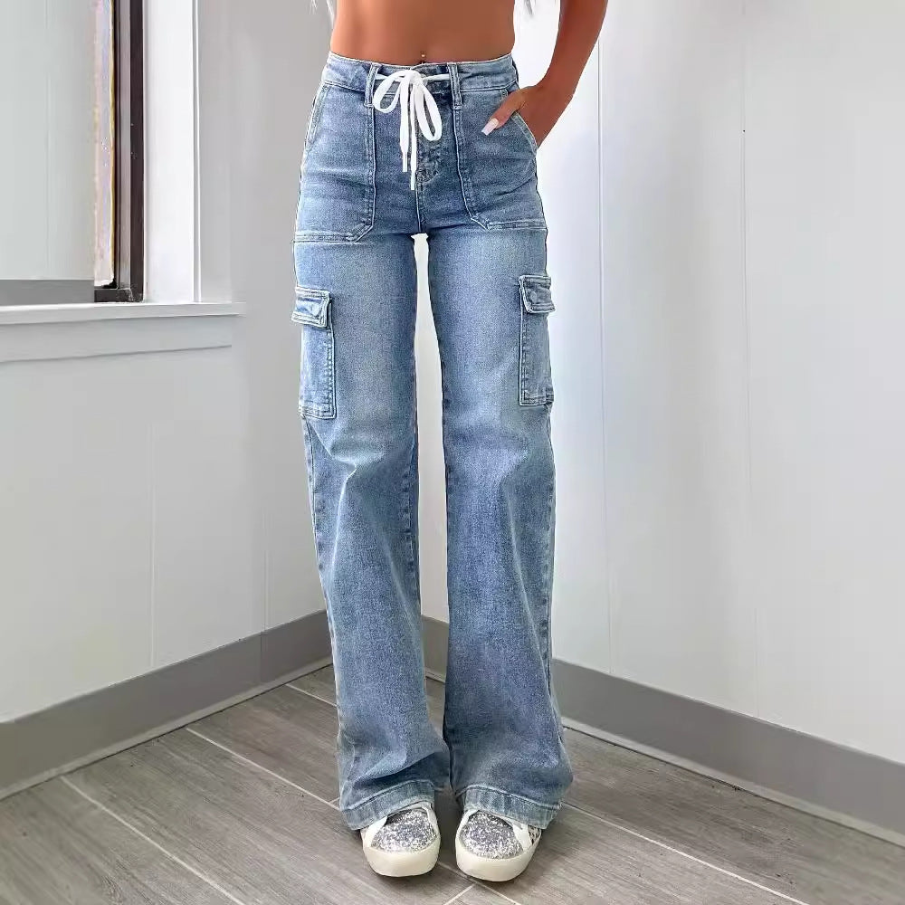 Damen Cargo-Jeans mit weichem Bund und praktischen Taschen Stalluxe
