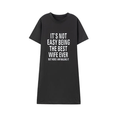 Damen T-Shirt Kleid mit motivierendem Schriftzug Stalluxe