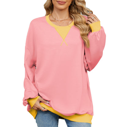 Damen lässiges Oversized Sweatshirt mit modernem V-Ausschnitt und eleganten Ärmelbündchen Stalluxe