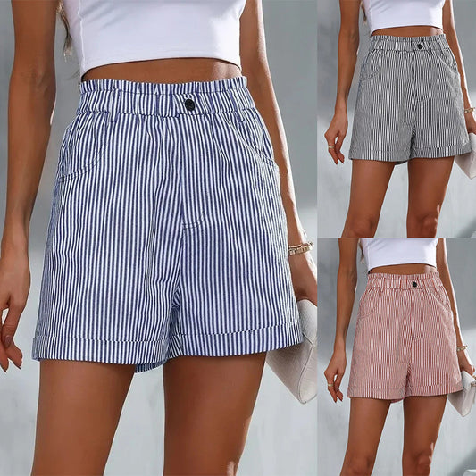Damen elegante Streifen-Shorts Stalluxe
