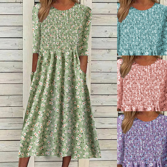 Damen Midikleid mit Raffung und lässigem Schnitt Stalluxe