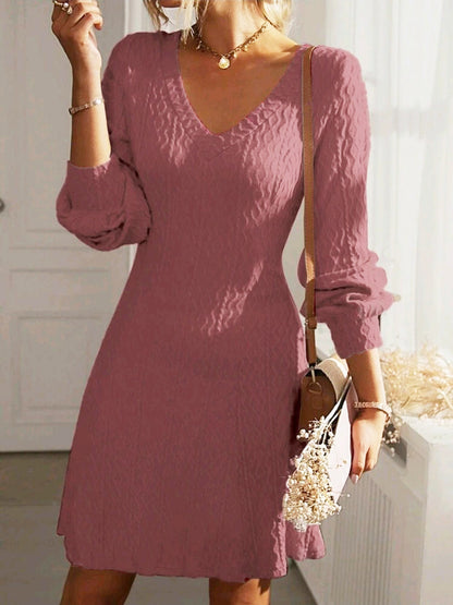 Damen Wickelkleid mit strukturiertem Muster und V-Ausschnitt Stalluxe