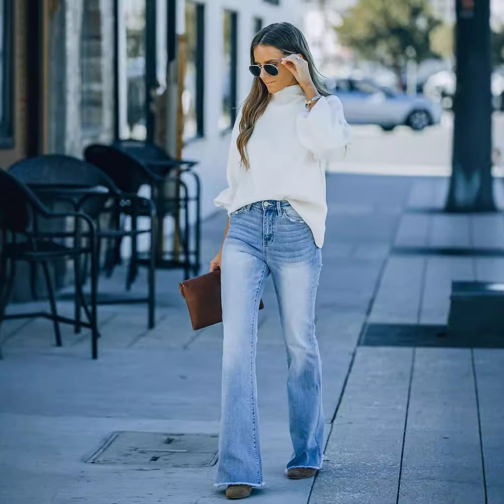 Damen Flared Jeans mit hohem Bund und elegantem Schnitt Stalluxe