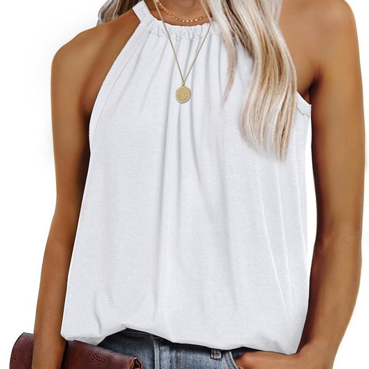 Damen Elegantes Trägershirt mit raffinierten Falten Stalluxe