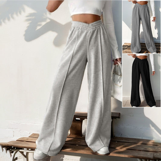 Damen Bequeme Freizeit-Hose mit weitem Schnitt und elastischem Bund Stalluxe