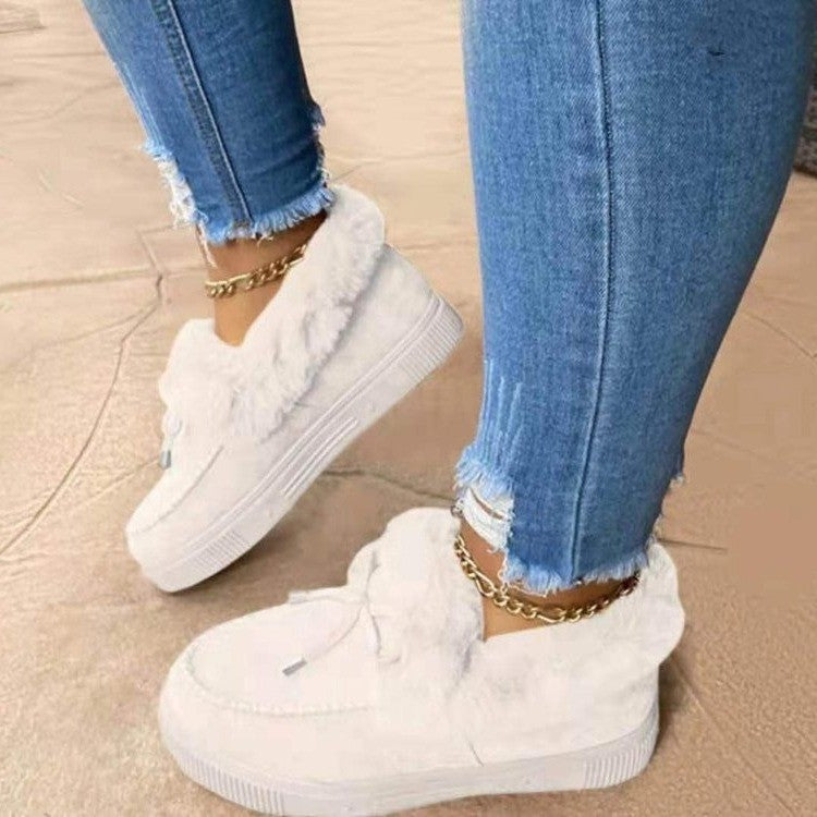 Damen Flauschige Mokassins mit eleganter Fellverzierung Stalluxe