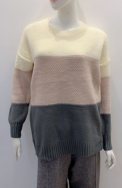 Damen Strickpullover in lässigem Farbblockdesign Stalluxe