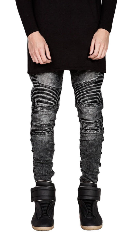 Herren Slim Fit Jeans mit strukturierten Steppnähten Stalluxe