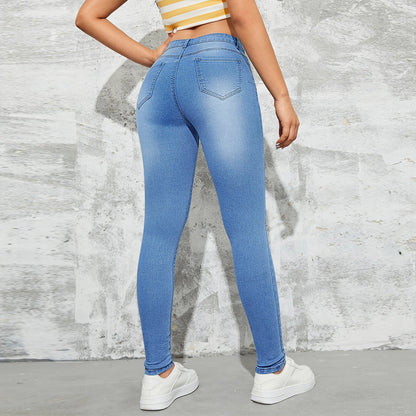 Damen Skinny Jeans mit hoher Taille und figurbetontem Schnitt Stalluxe