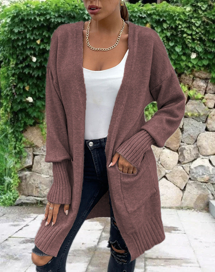 Damen Strickcardigan mit legerem Schnitt und tiefen Taschen Stalluxe