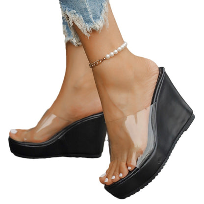 Damen Plateau-Sandalen mit transparentem Obermaterial und modischem Design Stalluxe