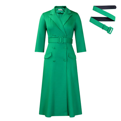 Damen Trenchkleid mit tailliertem Gürtel und luxuriösen Details Stalluxe