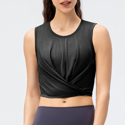 Damen Sport Crop-Top mit Knoten-Detail und atmungsaktiven Eigenschaften Stalluxe